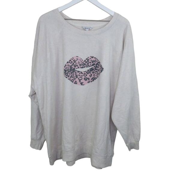 Wildfox Leopard Lips Soft Cozy Jumper - Women's XXL - Picture 2 of 8
